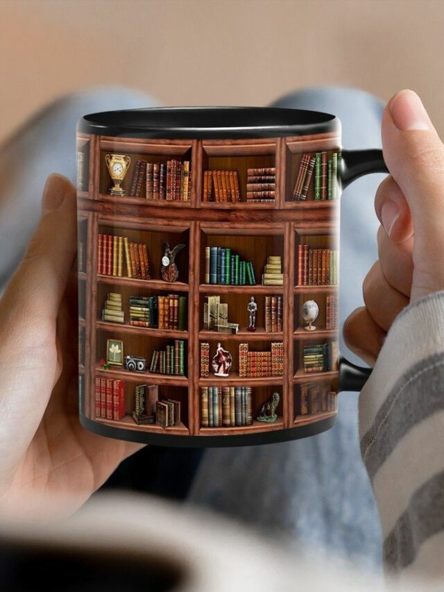 Library Book Shelf Mugs Book Mug Book Coffee Cup Gifts for Book Lovers HN - 11 OZ