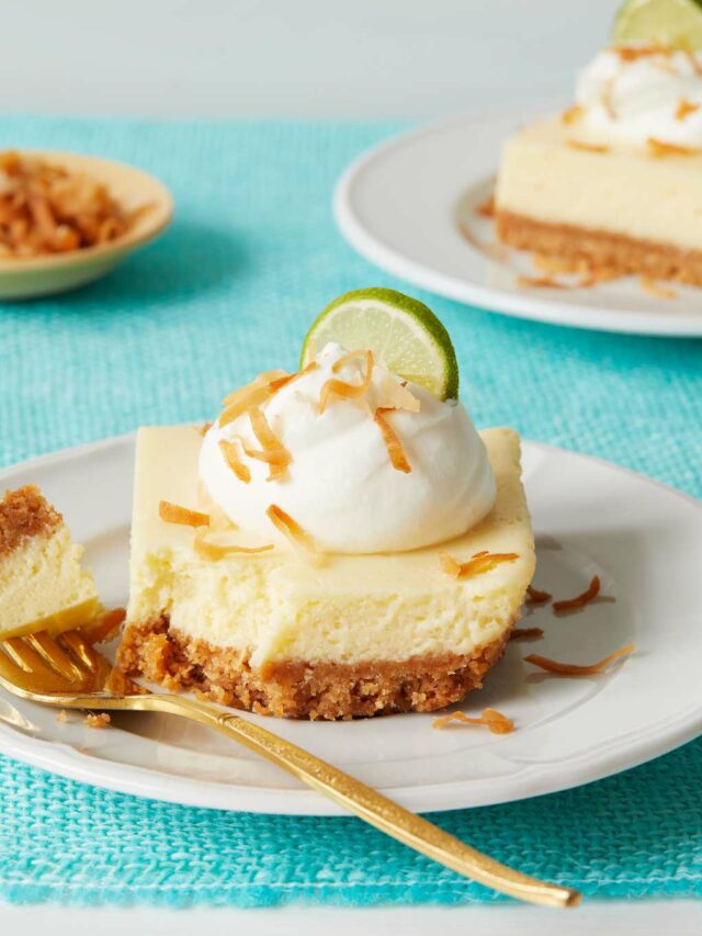 Coconut Key Lime Cheesecake Bars Recipe