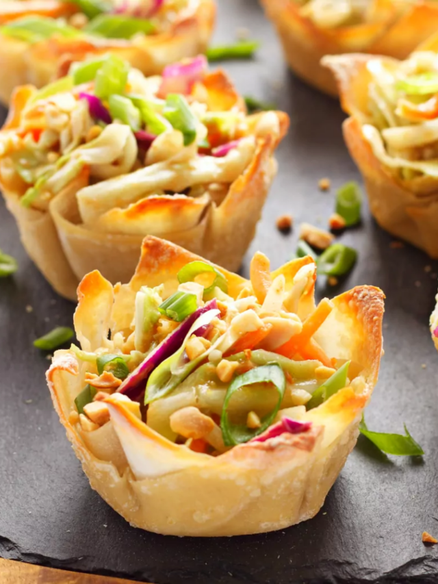 Peanut Chicken Wonton Cups Recipe