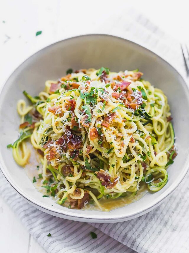 Grilled Zucchini Carbonara Recipe