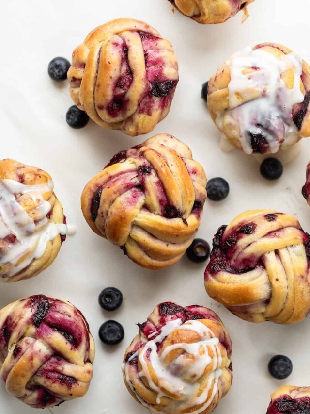 Knotted Lemon-Blueberry Rolls